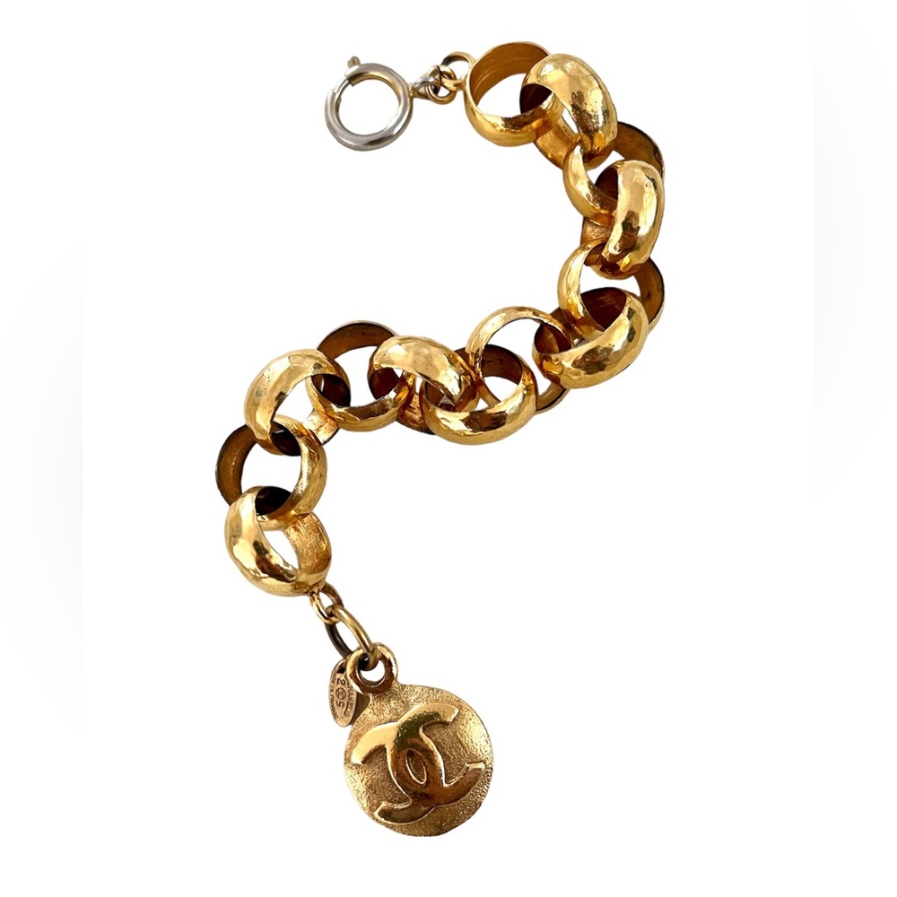 Vintage Chanel Gold CC Medallion Charm Bracelet, 1986-1992